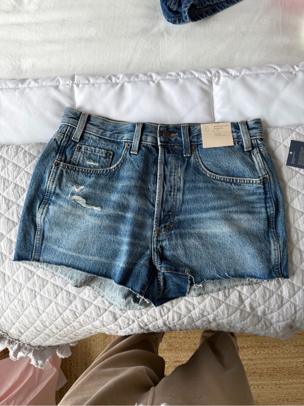 Target Distressed High-Rise Denim Shorts - Medium Blue